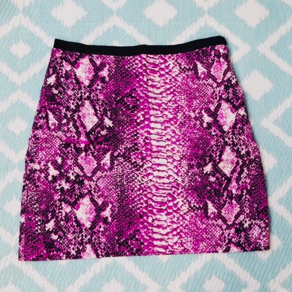 Loft sz 4 Snake Purple White Aline Skirt